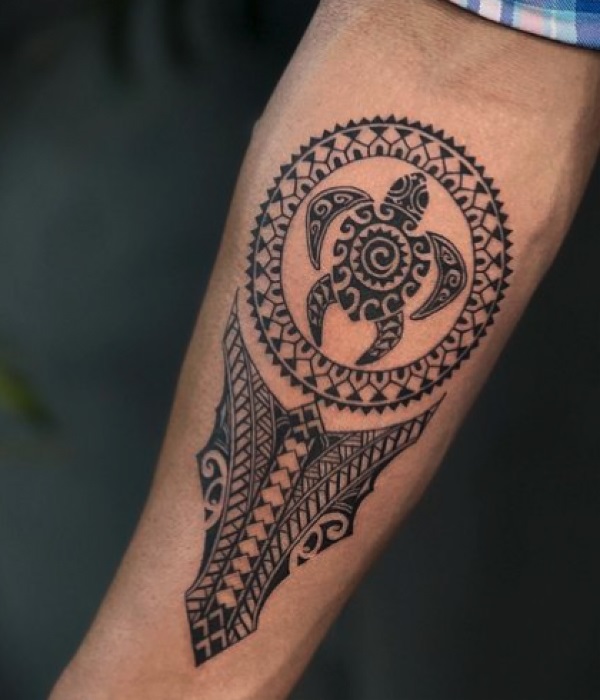 Polynesian-Forearm-Turtle-Tattoo