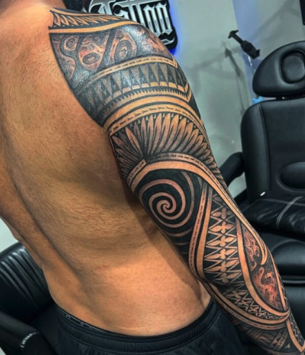 Taino-Full-Arm-Tribal-Tattoo