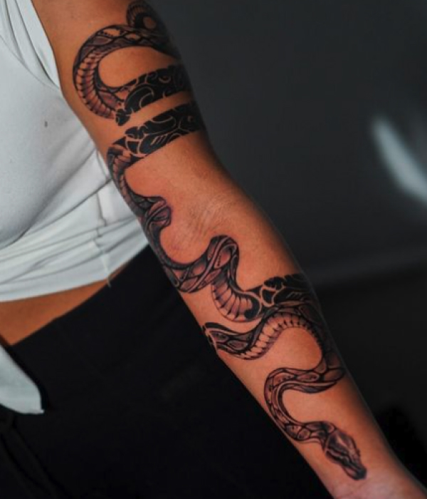 Tribal-Arm-Snake-Tattoo