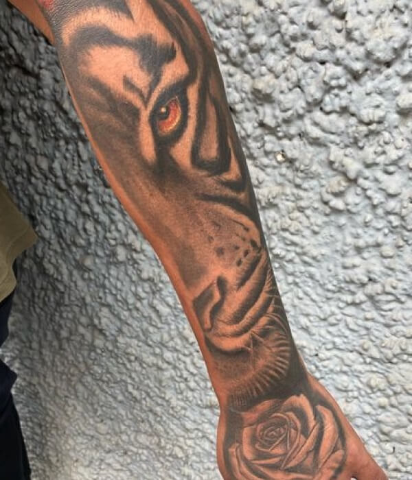 Tribal-Lion-Full-Arm-Tattoo