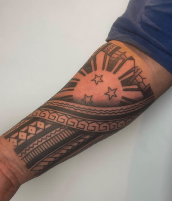 Tribal Sun-and-Moon-Arm-Tattoo