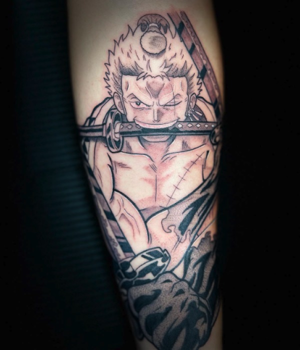 Zoro-and-Foes-Lower-Leg-Tattoo