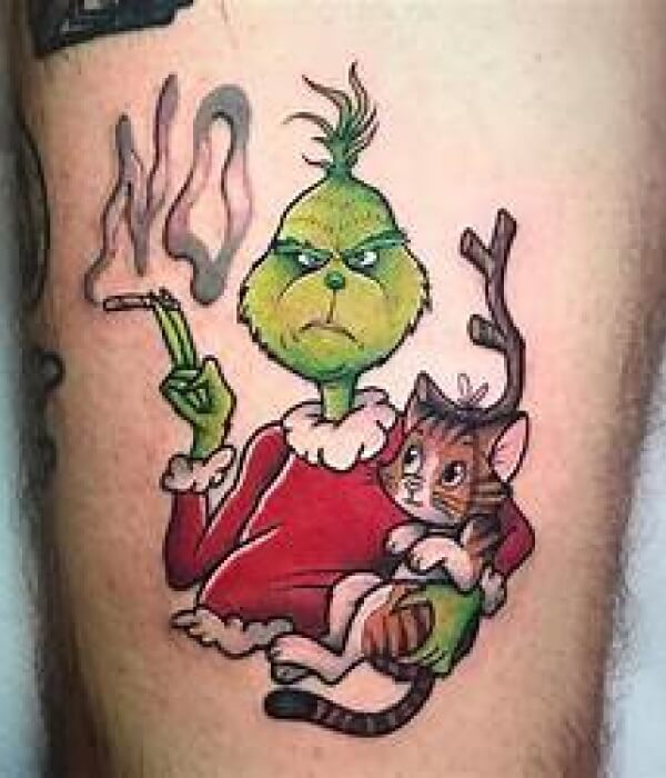 Grinch-With-a-Cat-Tattoo