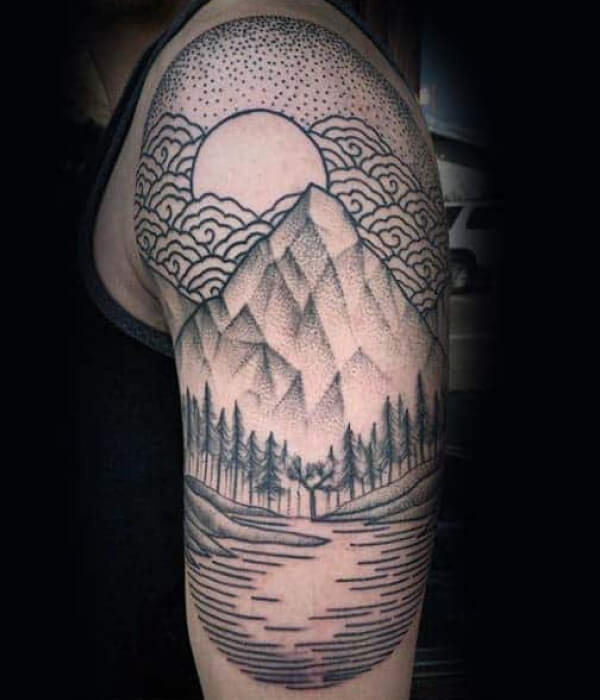 Scenery-Woodcut-Tattoo