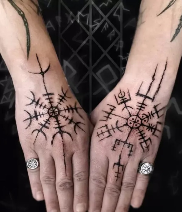 Tattoo-of-Vegvisir-on-the-Dorsal-Side