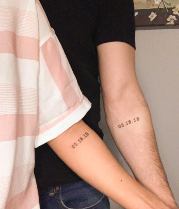 Wedding-Date-with-Couple-Initial-Tattoo