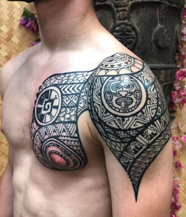 Aztec-Tribal-Shoulder-Tattoo