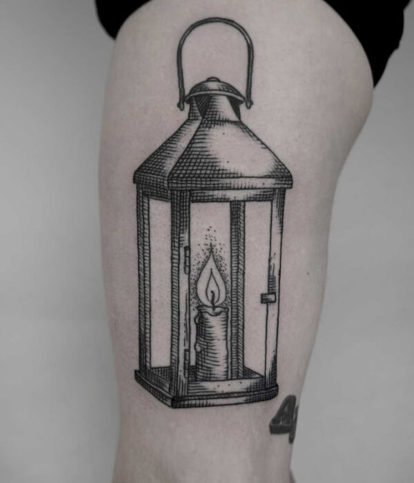 Best Black and Grey Lantern Tattoo