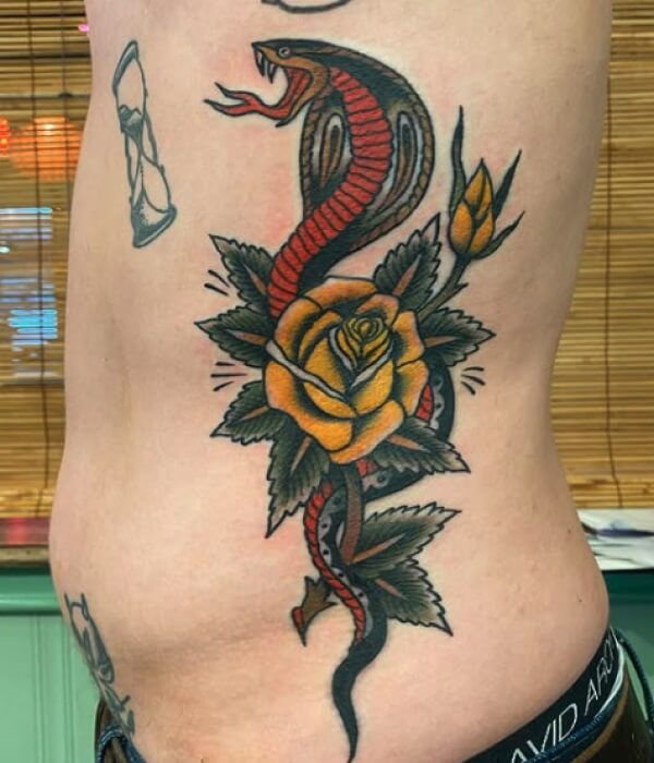 Cobra-And-Rose-Tattoo