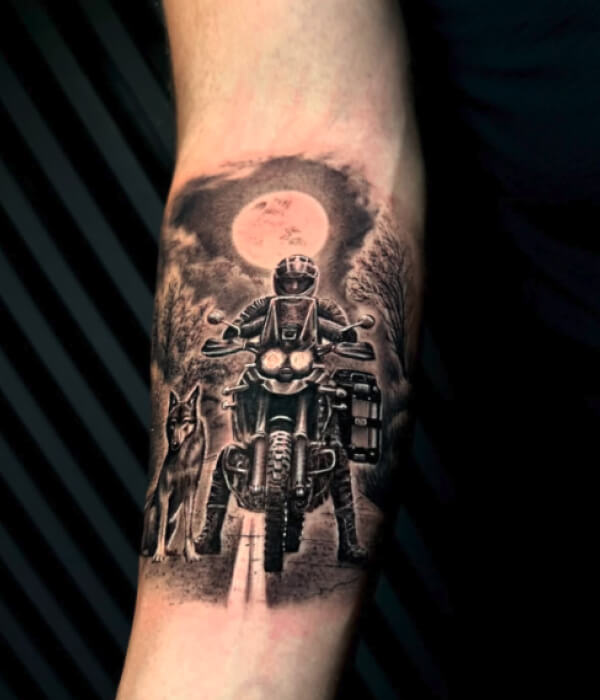 Motorcyclist-on-the-Road-Tattoo