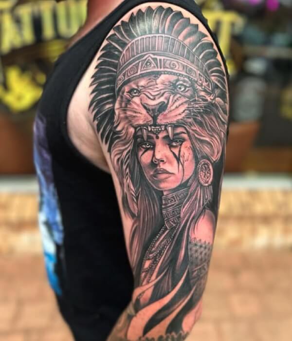 Native-American-Shoulder-Tattoo