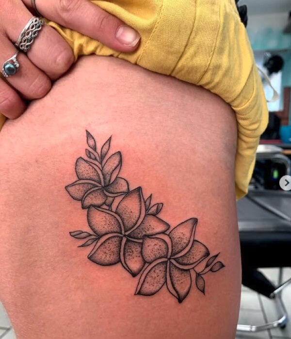 Plumeria-Tattoo-Black-and-White