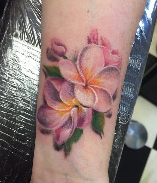 Plumeria-Water-Color-Tattoo