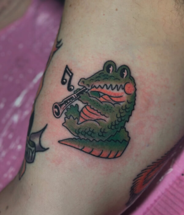 Cartoon-Style-Alligator-Tattoo