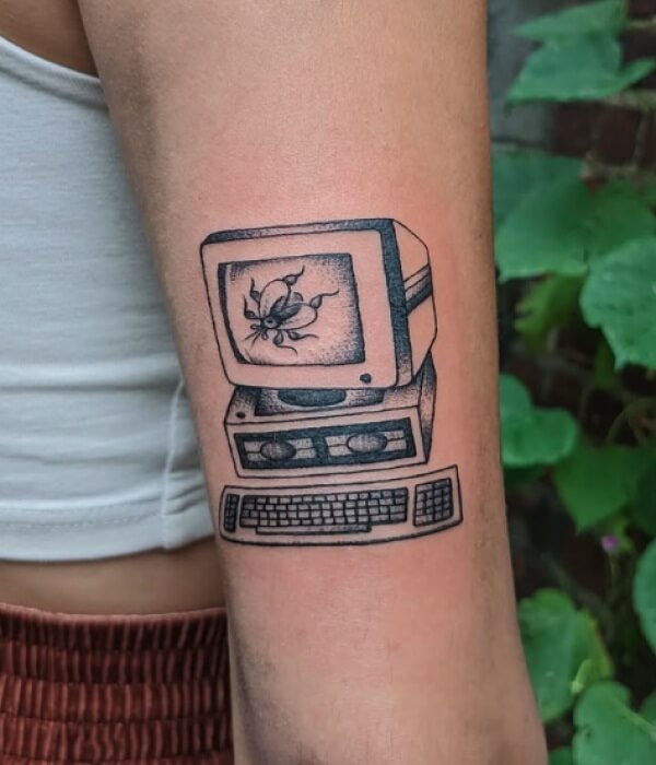 Computer Tattoo on the Hand