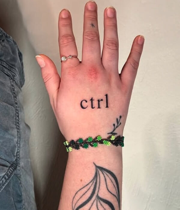 Ctrl Hand Tattoo