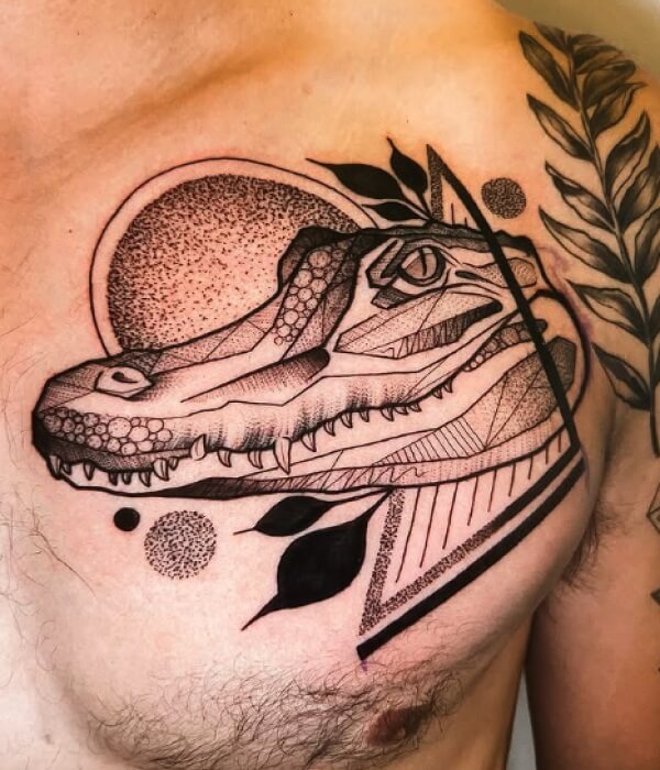 Geometric-Alligator-Tattoo