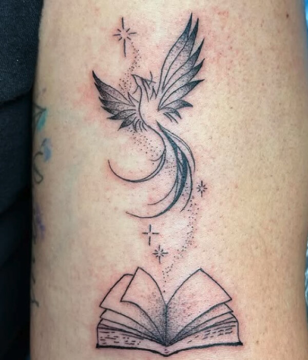 Book with a Phoenix Tattoo