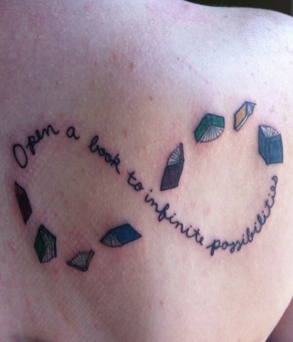 Open a Book to Infinite Possibilities_ Phrase Tattoo